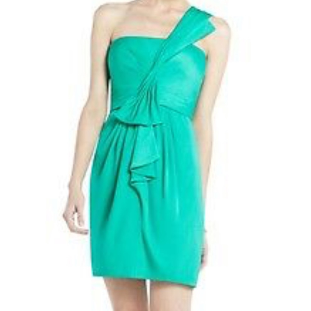 BCBGMaxAzria one shoulder palais dress